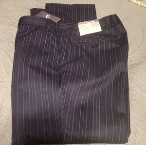 Britches Men's Black Pinstripe Dress Pants